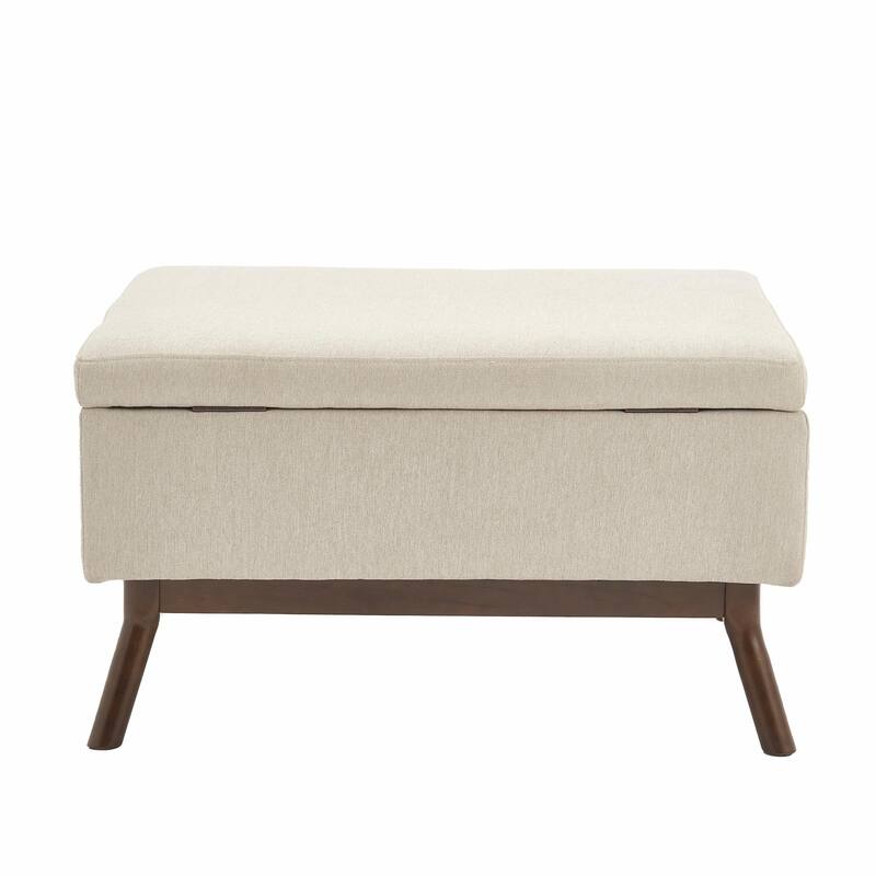 Mid-Century Modern Square Coffee Table with Storage Bench