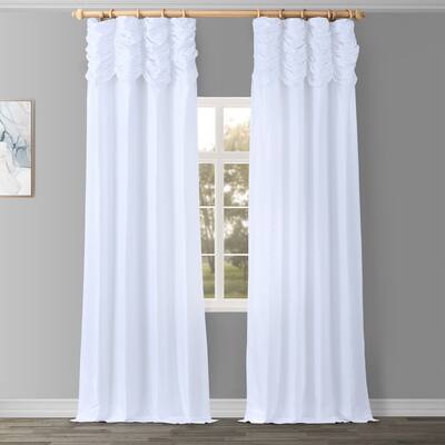 Ex. Fabrics Ruched Textured Faux Dupioni Silk Curtain (1 Panel)