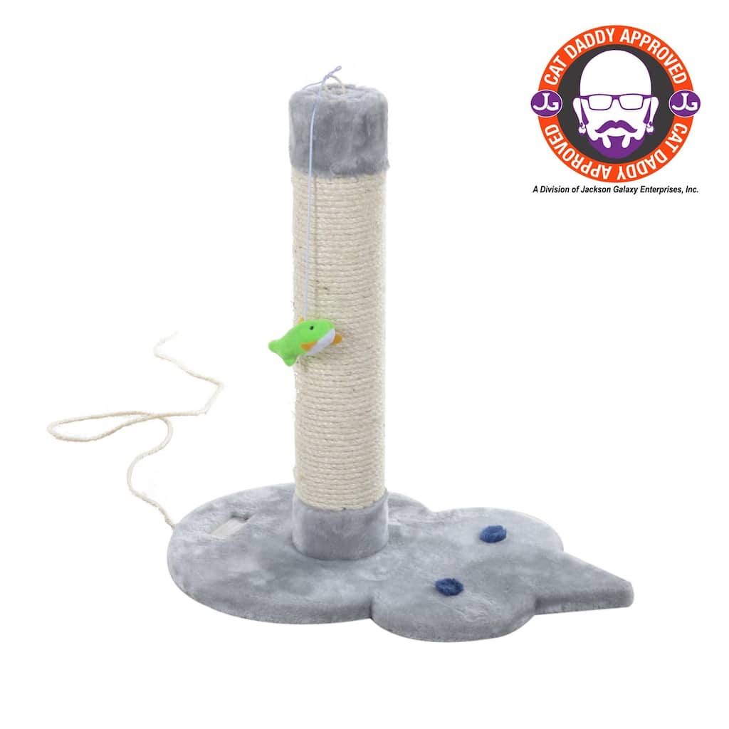 Mouse Shape Real Wood Cat Scratcher Toy, Sisal Scratching Post For Kitty TraInIng - 11"(L)X11"(W)X19"(H)