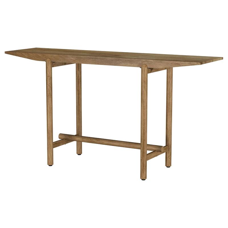 Arius Sofa Console Table, 57 Inch Slim Rectangular Brown Mango Wood