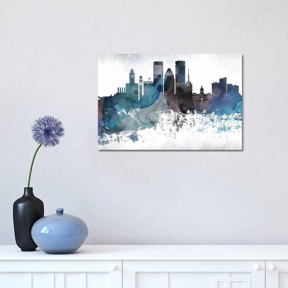iCanvas "Baltimore Bluish Skylines" by WallDecorAddict Canvas Print