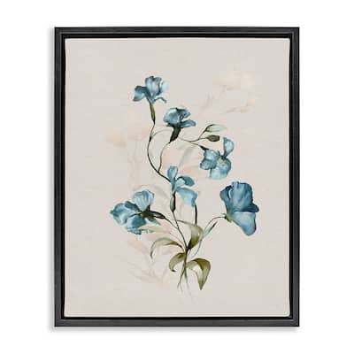 Stupell Blue Flower Herbs Framed Floater Canvas Wall Art Design By Susan Jill