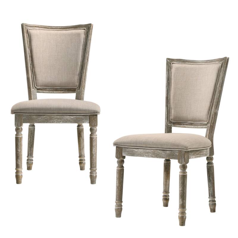 HomeRoots Set of Two Gray Upholstered Fabric And Solid Wood Dining Side Chairs - 21.00 in. x 38.00 in. x 25.00 in.