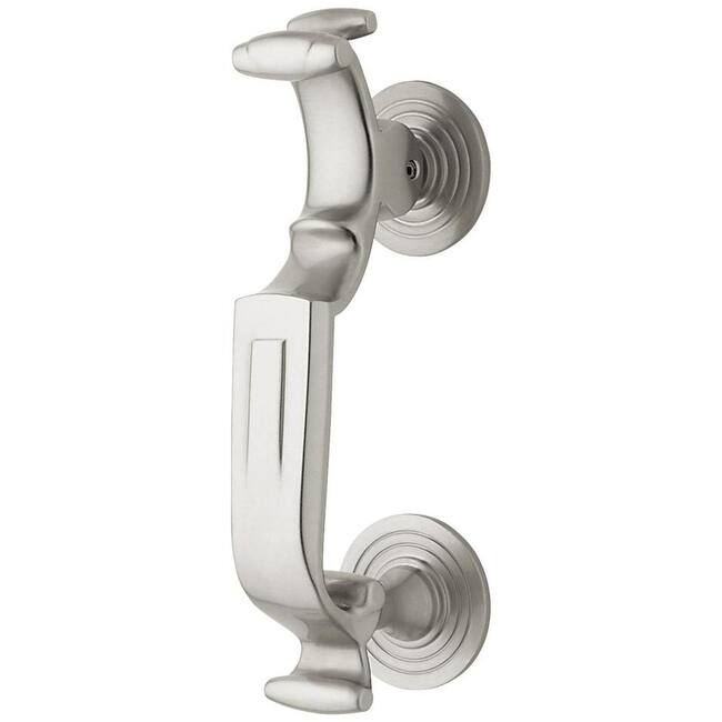 Baldwin S Style Curved Solid Brass Door Knocker - Lifetime Satin Nickel