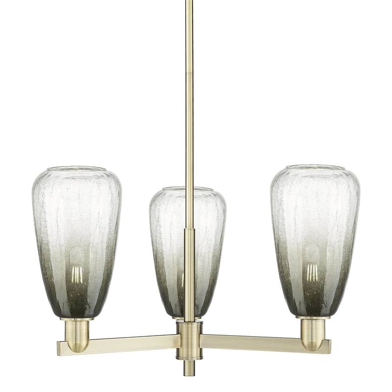 Innovations Lighting 716-3CR-9-18 Brookhaven Almond Chandelier - Antique Brass / Slate