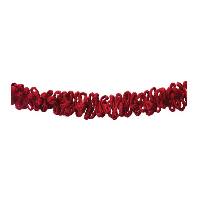 Bunched Jute Christmas Garlands - 5.5' x 3.5" - Red - Set of 2