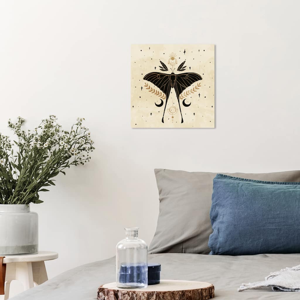 Wynwood Studio Canvas Animals Lucky Charm Black and Metallic Gold Bohemian & Eclectic Wall Art Canvas Print