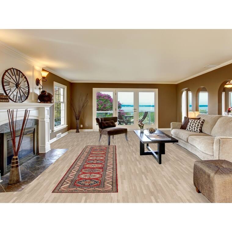 Red Geometric Kazak Oriental Runner Rug Hand-Knotted Foyer Wool Carpet - 2'9" x 10'9"