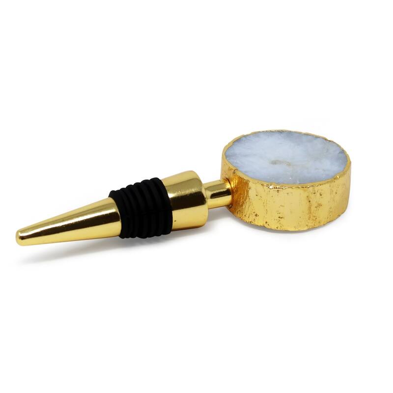 Bottle Stopper with Agate Stone Head