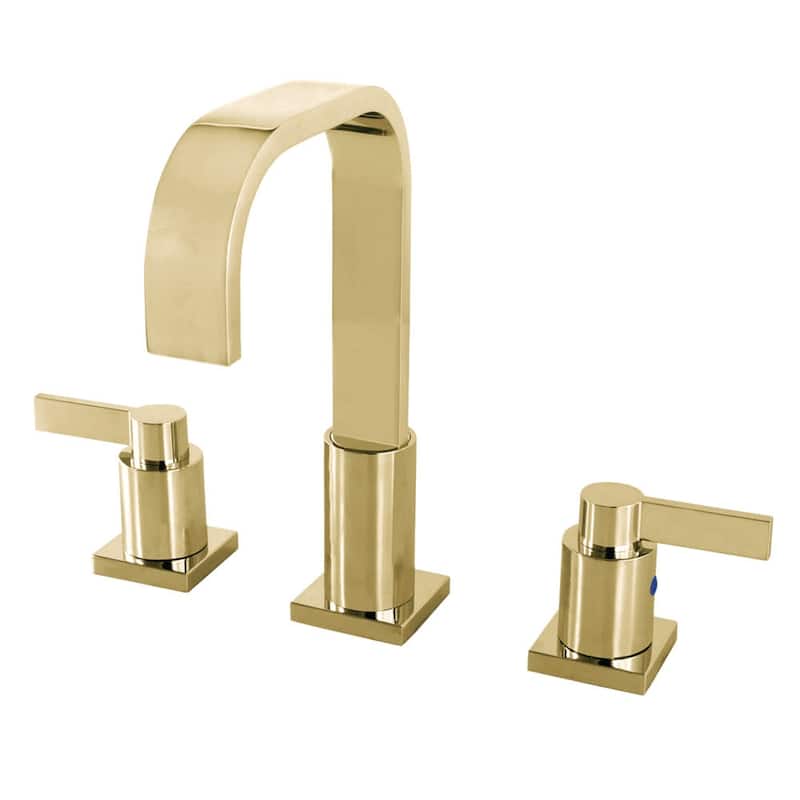 Kingston Brass NuvoFusion 1.2 GPM Widespread Bathroom Faucet with - Polished Brass