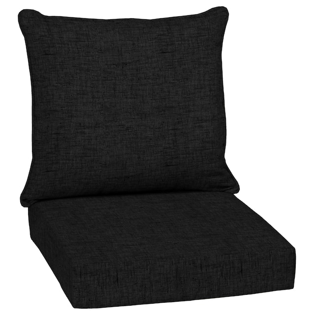 Arden Selections 24-inch Outdoor Solid Color Deep Seat Cushion Set - 24 W x 24 D in. - Black Leala