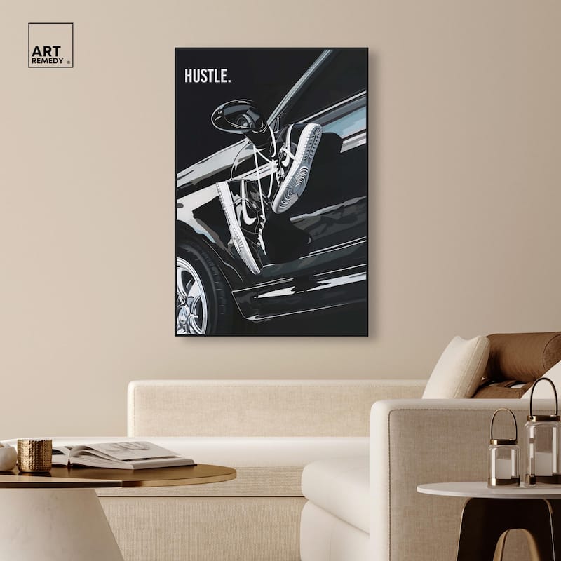 Sneaker Lace Car Canvas by Art Remedy