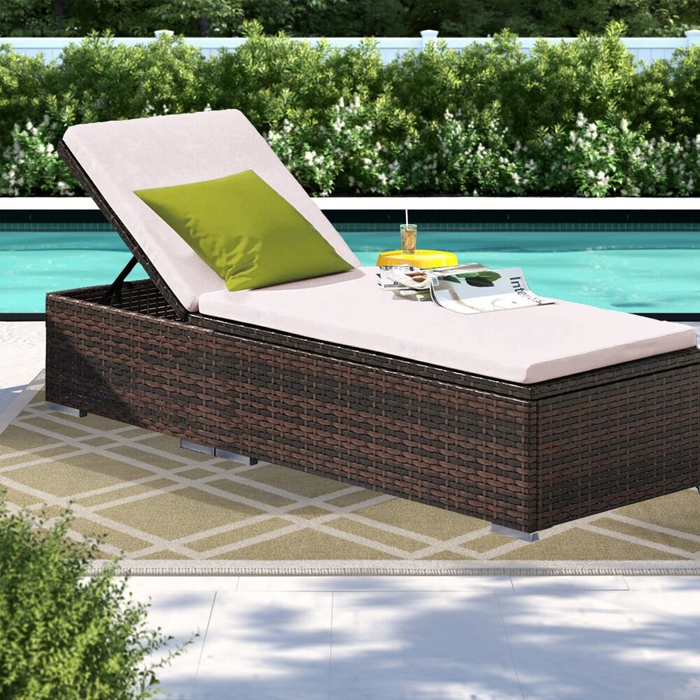 Rattan Single Chaise Outdoor Chaise Lounges Bed Bath Beyond