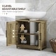 preview thumbnail 6 of 32, HOMCOM Pedestal Sink Storage Cabinet, Farmhouse Freestanding Bathroom Sink Cabinet with 2 Barn Doors and Adjustable Shelf, White
