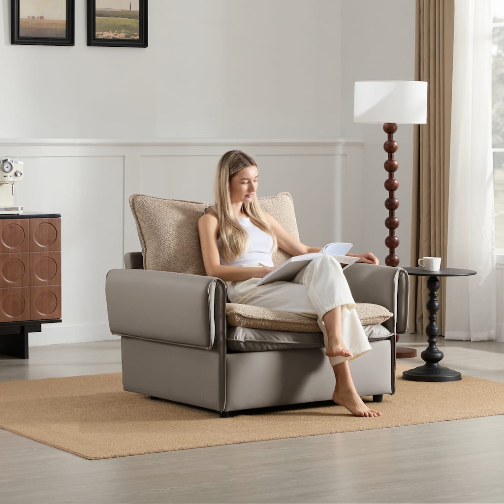 Oversized Armchair with Dual Cushions