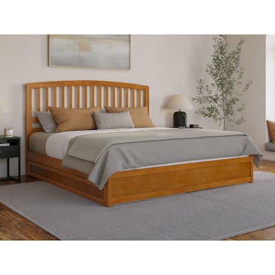 Lucia Platform Bed with Panel Footboard and Twin XL Trundle