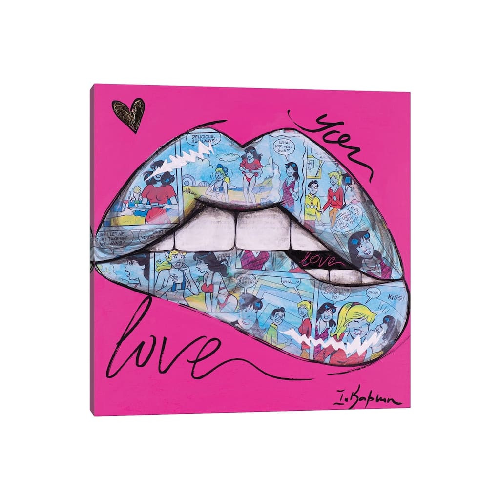 iCanvas "Biting Lips II" by Iness Kaplun Canvas Print