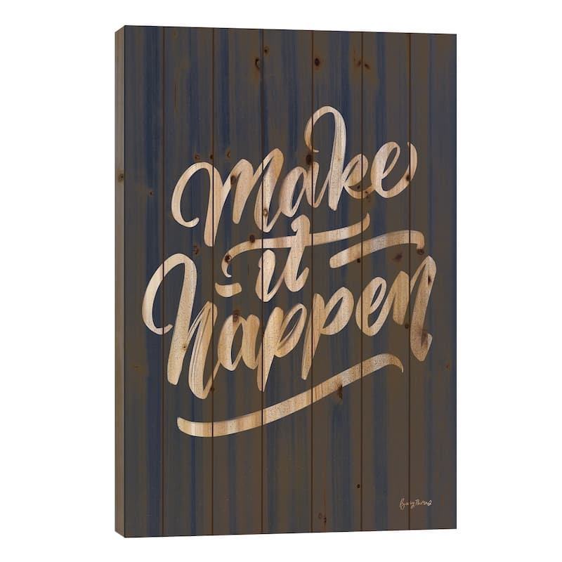 Encouraging Words - Happen Print On Wood by Becky Thorns - Multi-Color - 26x18x1.5