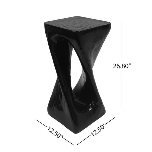 dimension image slide 4 of 8, Christopher Knight Home - Aurelian Quenby MGO Lightweight Concrete Twist End Table with Wood-Grain Texture