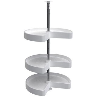 Rev-A-Shelf Lazy Daisy Polymer 18 Inch Pie Cut 3 Shelf Lazy Susan Set