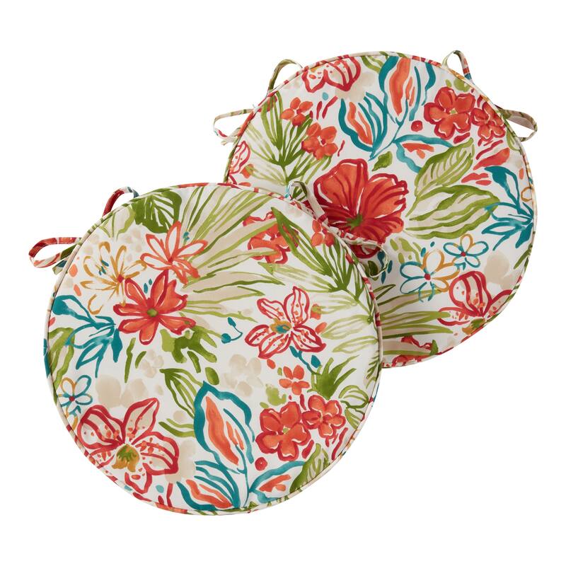 Greendale Home Fashions 18" Round Outdoor Chair Pad (Set of 2)