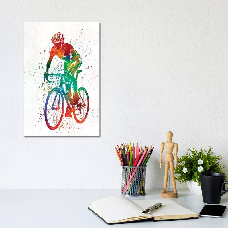 iCanvas "Woman Triathlon Cycling 05" by Paul Rommer Canvas Print - 12x8x0.75