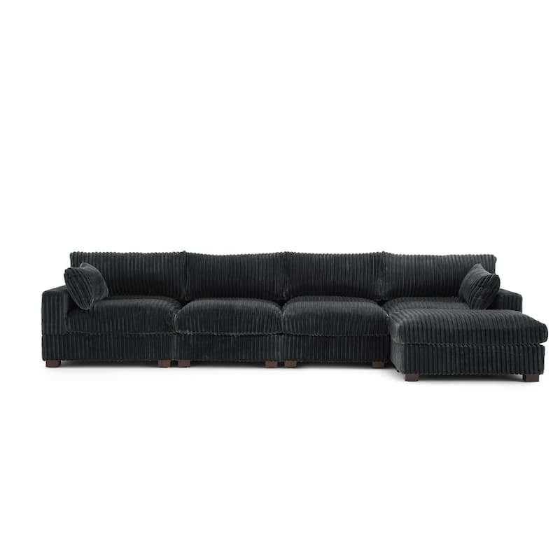 Oversized Plush Modular Sectional Sofa Couch with Ottoman