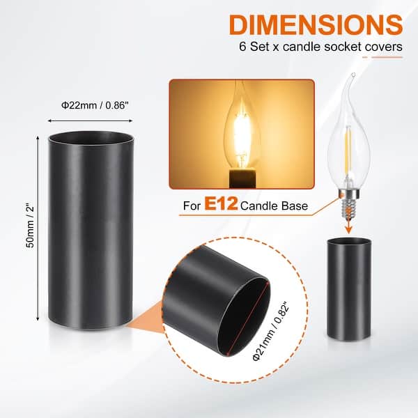 dimension image slide 46 of 102, Metal Chandelier Socket Sleeves Insulation Heat Shrinkable