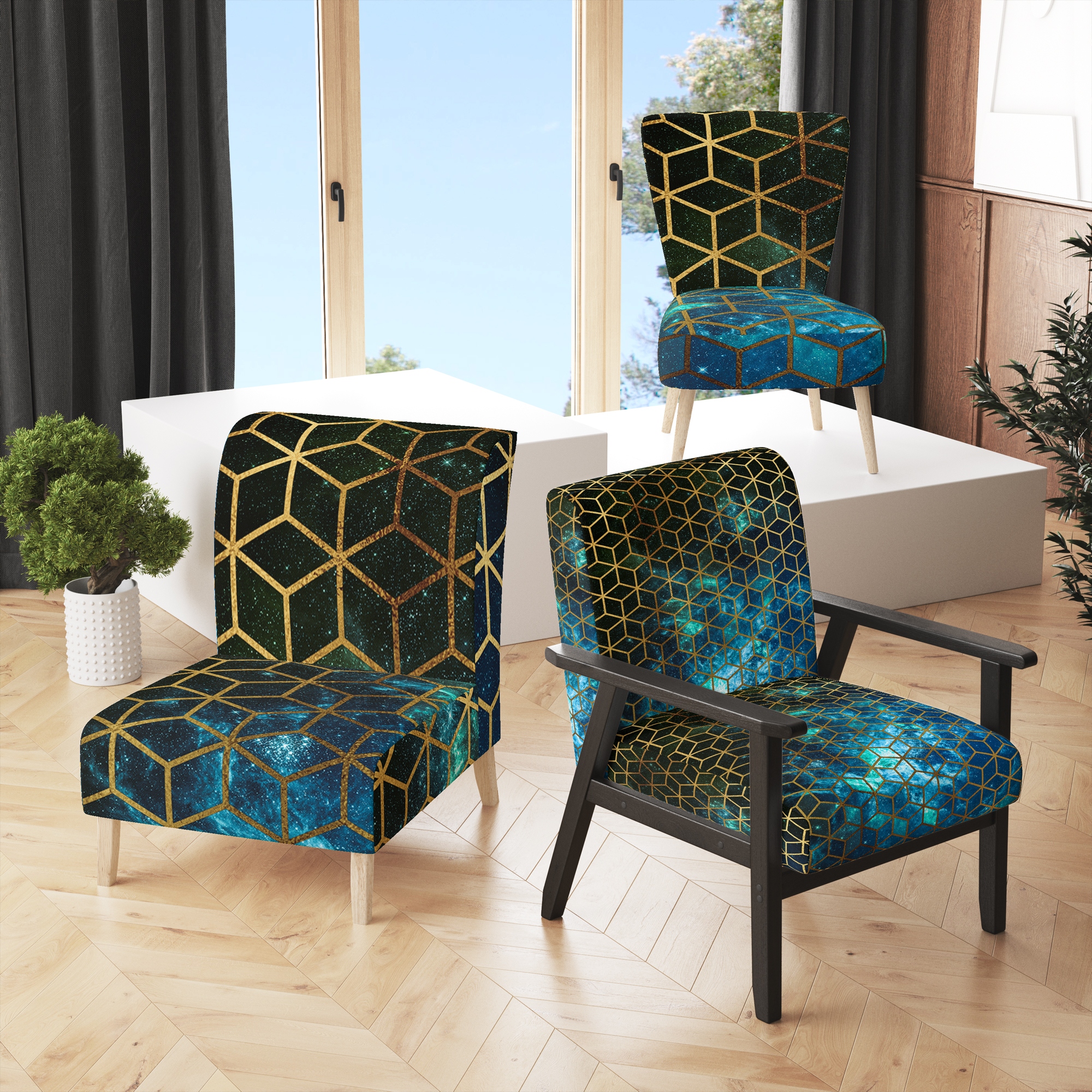 Yellow gold accent clearance chair