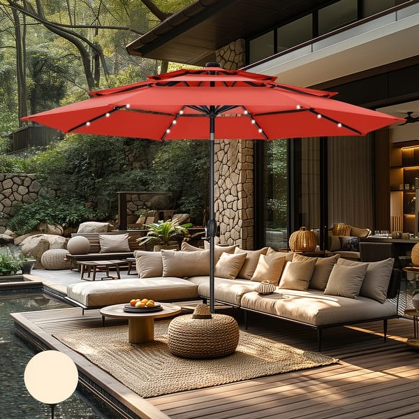 11 foot solar patio umbrella WESTLAKE 10 Ft Solar powered LED Cantilever Offset Patio Umbrella, Royal Blue