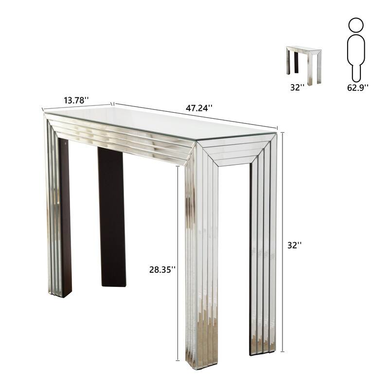 47.24'' Glass Top Console Table
