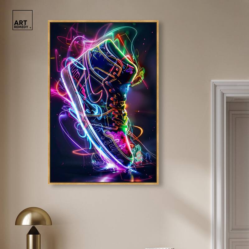 Bright Lights Sneaker Canvas by Art Remedy