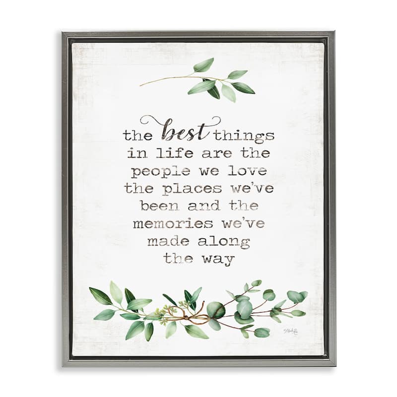 Stupell The Best Things In Life Are People Plants Typography Floater Frame - Green