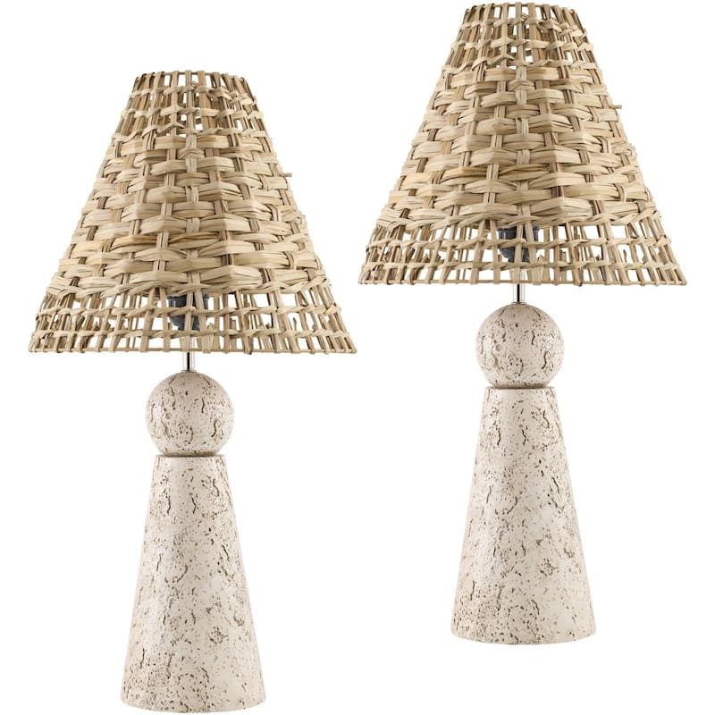 Livabliss Teslin Transitional Accent Table Lamp - Light Grey/Taupe