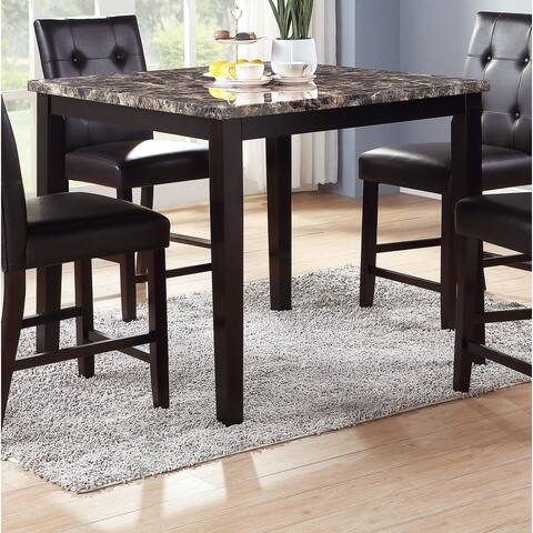 5-Piece Dinette Square Dining Set with 4 Tufted Upholstered Chairs&Birch Faux Marble Top Table Kitchen Dining Room Furniture