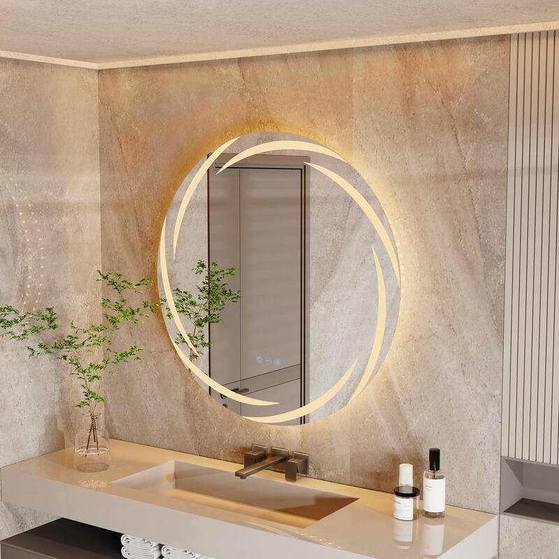 Waterproof Anti Fog LED Bathroom Mirror With Touch Button - 32"