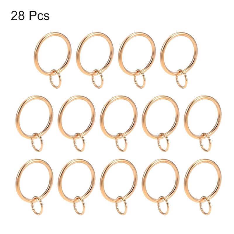 Curtain Rings Metal Drapery Ring for Curtain Rods, 28 Pcs - Light Gold Tone - 32mm