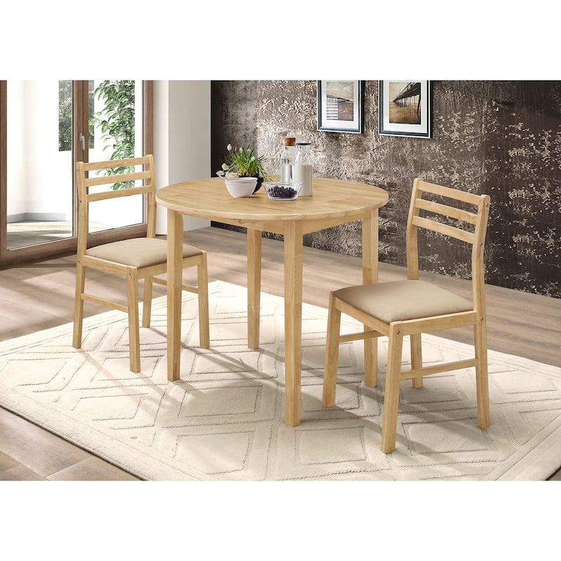 Bucknell 3-piece Round Drop Leaf Dining Table Set