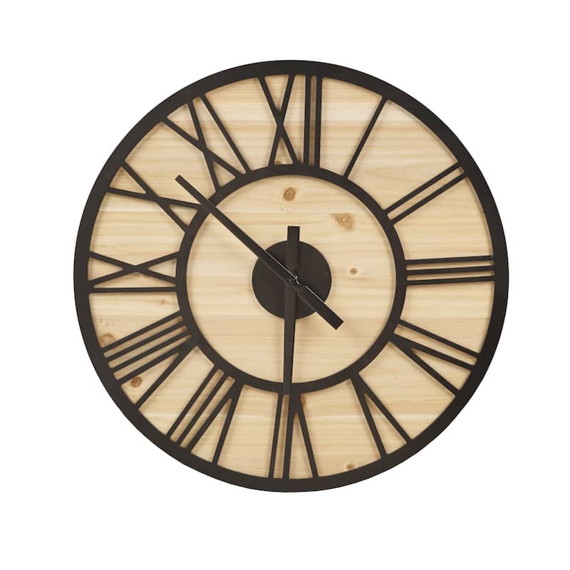 Madison Park Mason 23.6" Wood Wall Clock