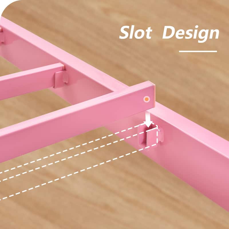 VECELO Victorian Style Metal Platform Bed Frame with Headboard & 12.6" Under Bed Storage-Twin/Full/Queen Size Steel Bed