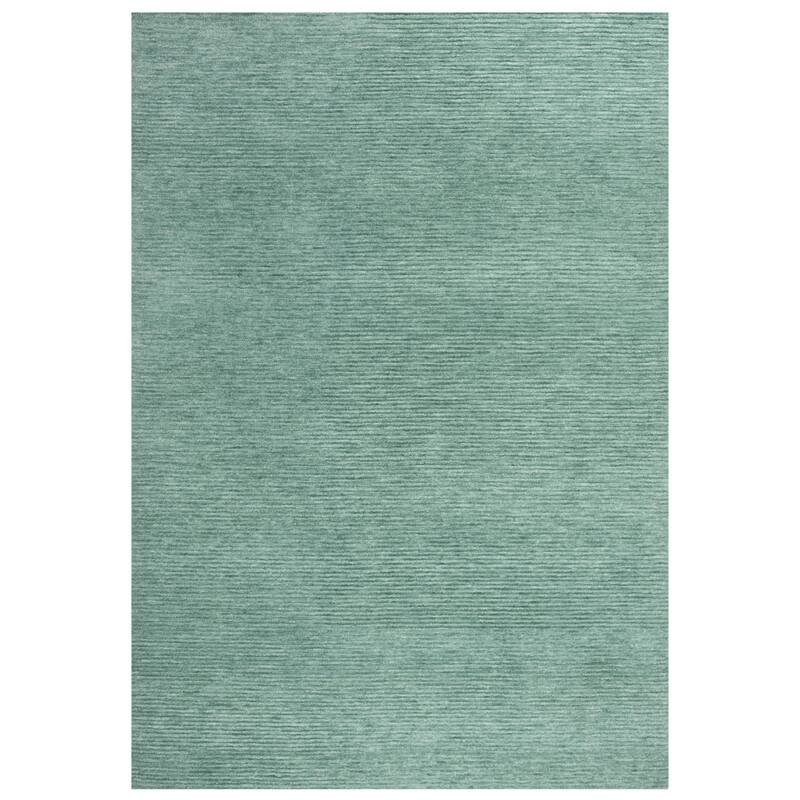 Alora Decor Luna Teal Solid Tone-on-tone Hand-tufted Rug