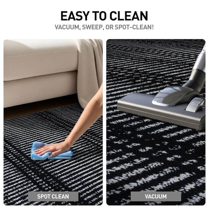 Contemporary Minimalistic Stripe LInes Area Rug