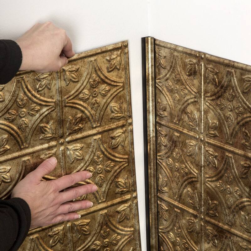 FASÄDE 47 in. Decorative Vinyl Inside Corner Trim Bermuda Bronze (5 Pack) - 5 Pack