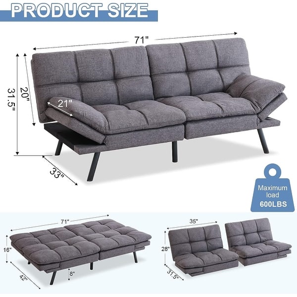 Futon Sofa Bed Memory Foam Futon Sofa Convertible Modern - Bed Bath ...