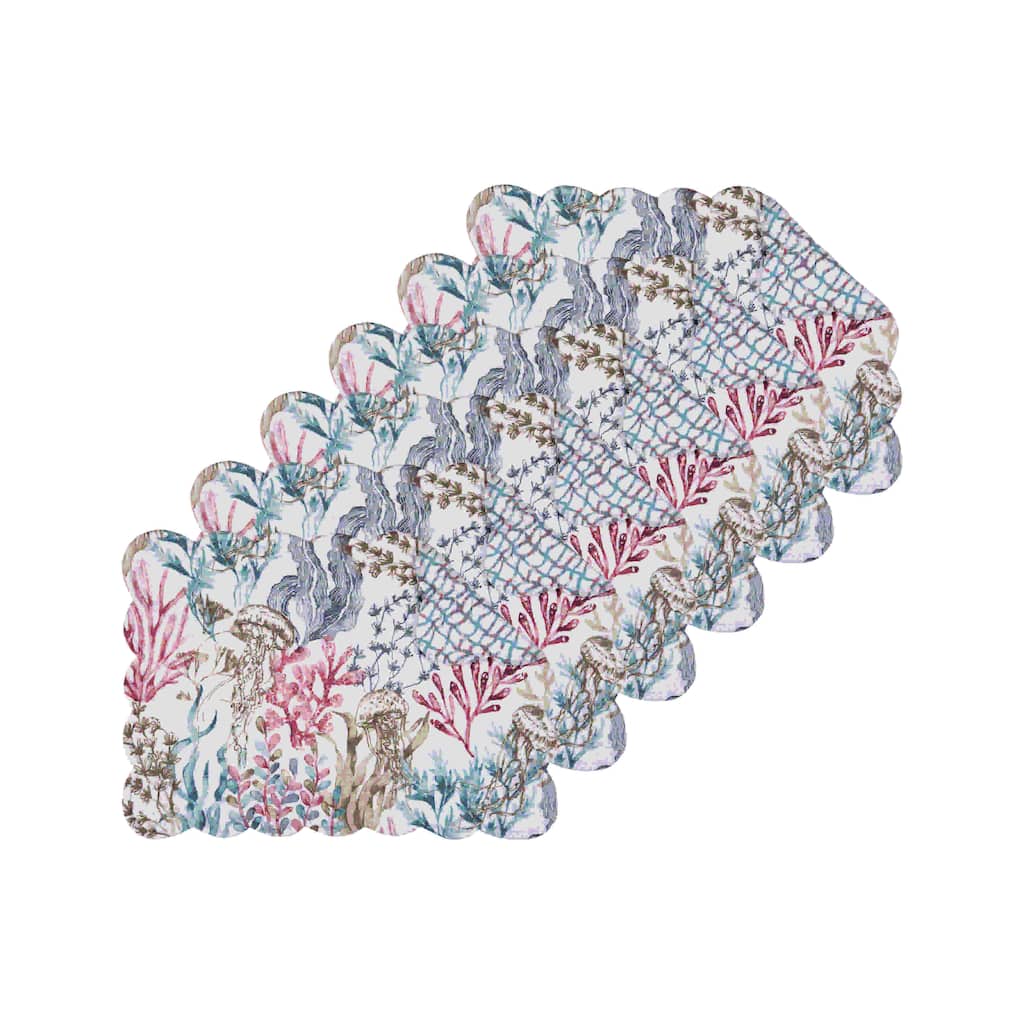 Delphina Reef Quilted Placemat Set 6