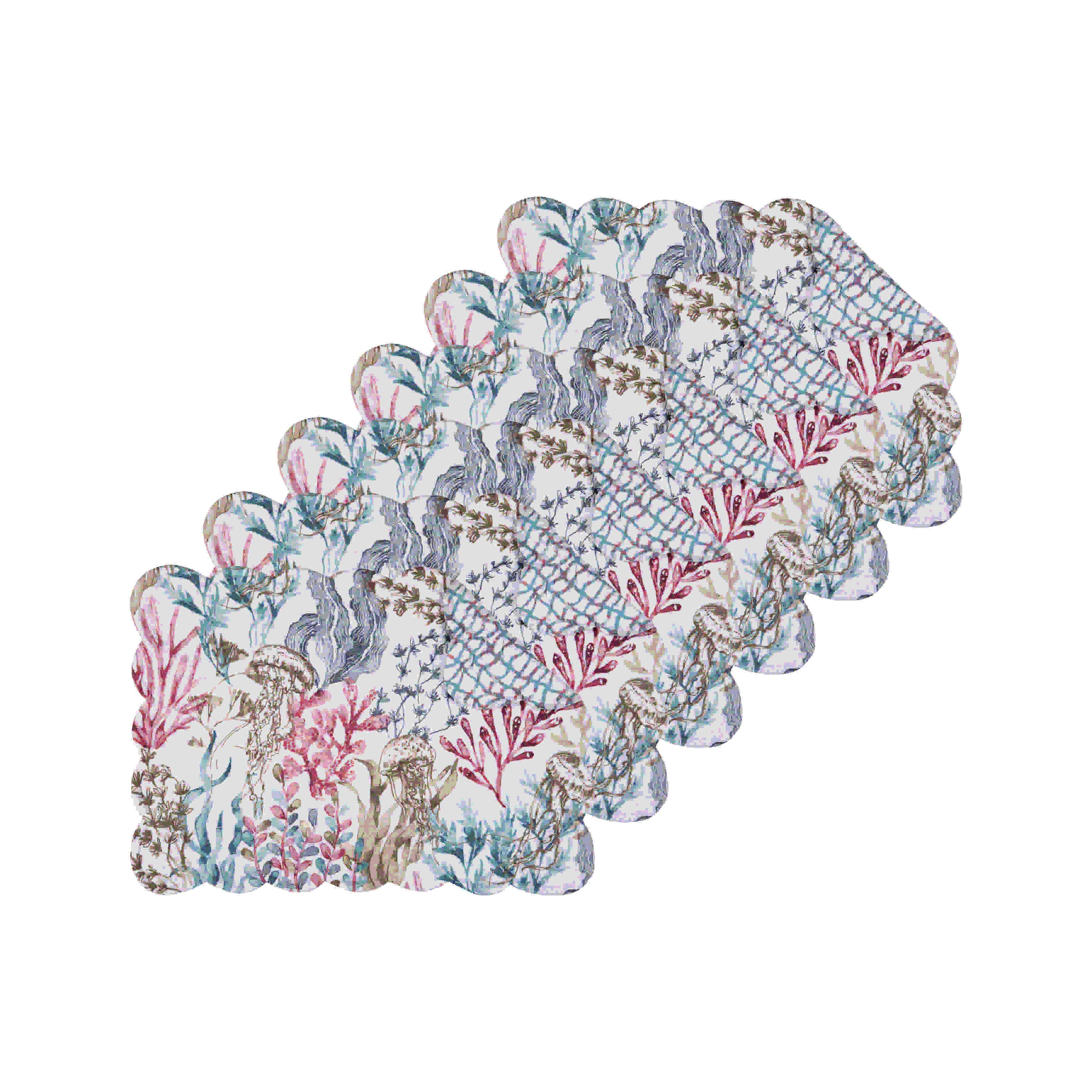 Delphina Reef Quilted Placemat Set 6