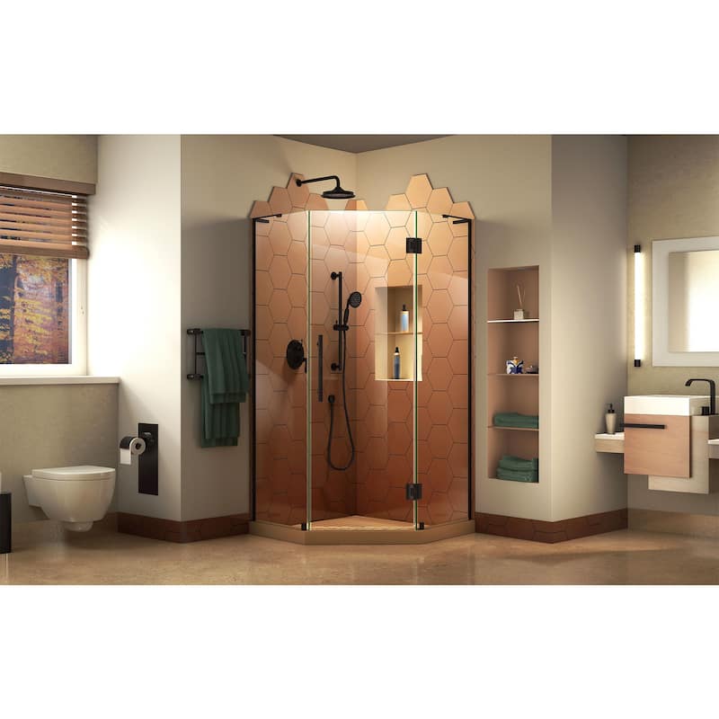 DreamLine Prism Plus 40 in. x 40 in. x 72 in. Frameless Hinged Shower Enclosure - 40" x 40"