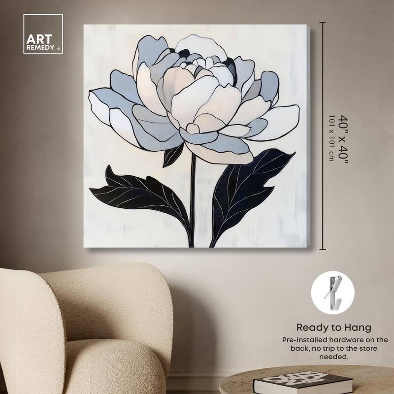 Gray Scale Flower I Canvas by Art Remedy, Gallery Wrapped