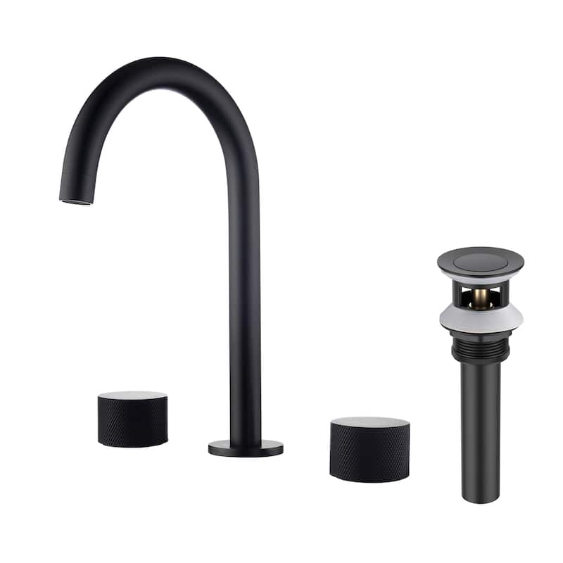 Circular X 8" Bathroom Sink Widespread Faucet with Drain Assembly
