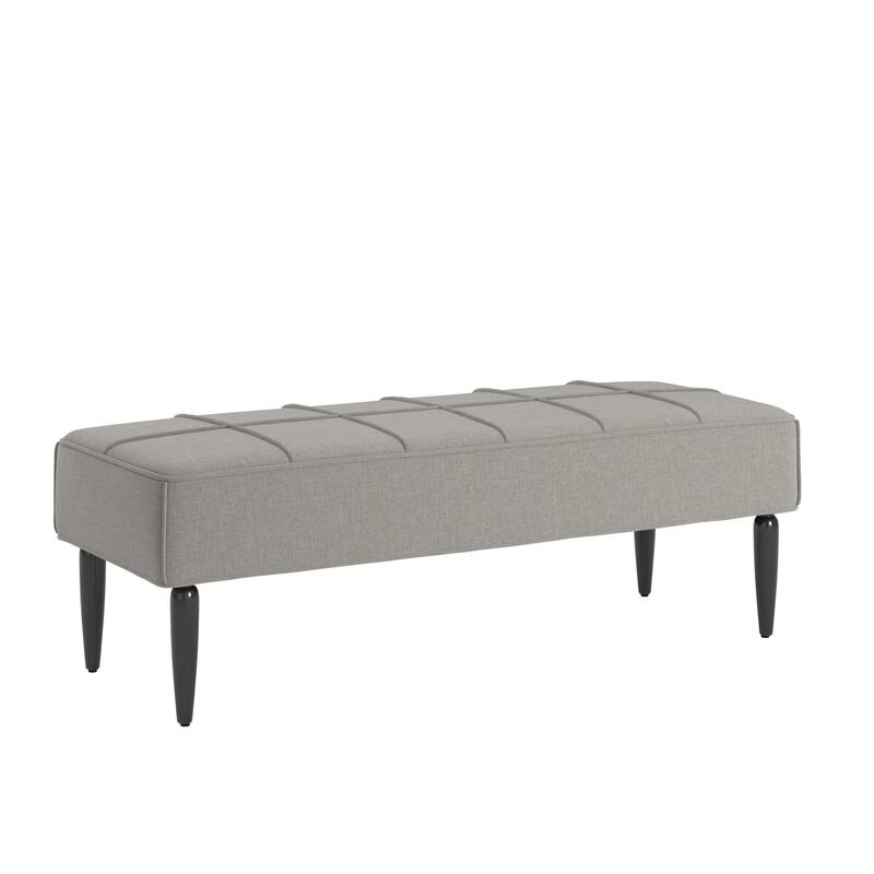 Cassian Black Finish Linen Upholstered Bench by iNSPIRE Q Modern - Grey